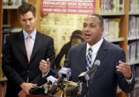 Patrick Dobard, right, lays out his plans for the Recovery School District upon taking the superintendent job in January 2012. He will appear at a Lens breakfast event next week. (Rusty Costanza, Times-Picayune archive)