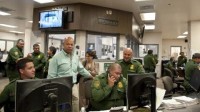Homeland Security Secretary Jeh Johnson visits a facility in Texas near the border with Mexico. (U.S. Department of Homeland Security)