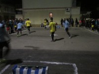 the 3 person street soccer games organized after we finished
