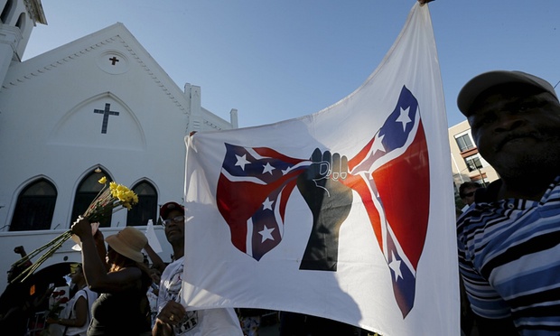 The ‘March for Black Lives’ passes by the Emanuel African Methodist Episcopal church in Charleston, South Carolina, in June 2015 Photograph: Brian Snyder/Reuters