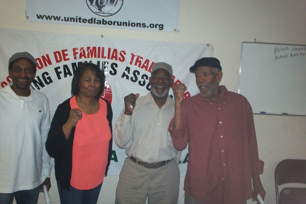 Pictured, left to right, Retired Workers Thomas Taylor, Doris Taylor, Kenneth Morgan and William Morgan. Photo Credit Kenneth Stretcher