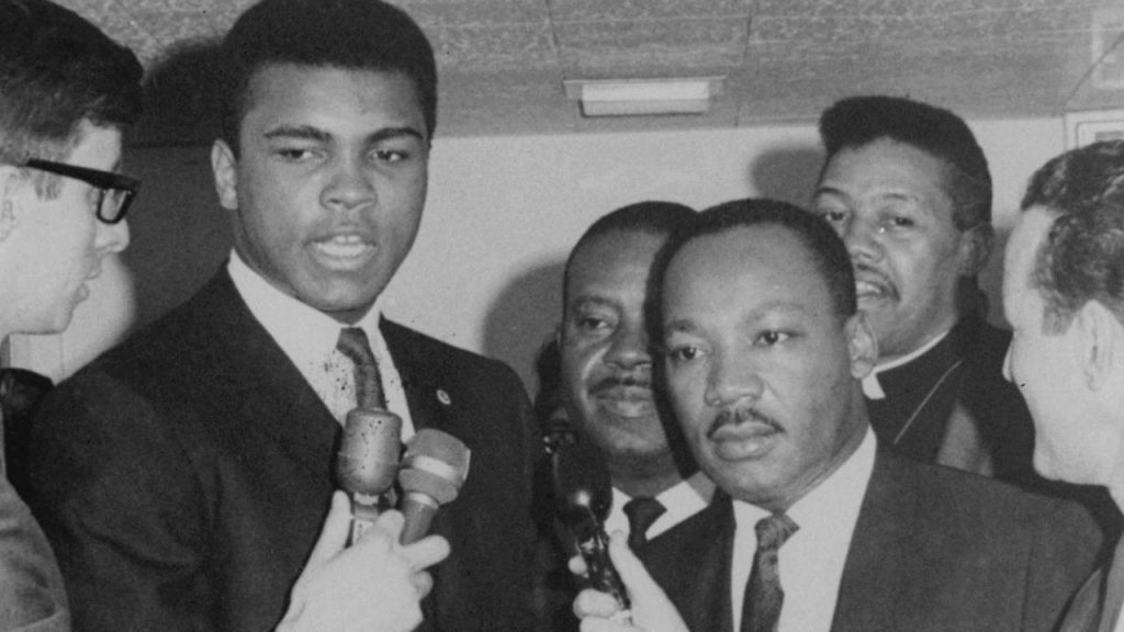 Ali with Dr. King in Louisville at a demonstration on fair housing in 1967
