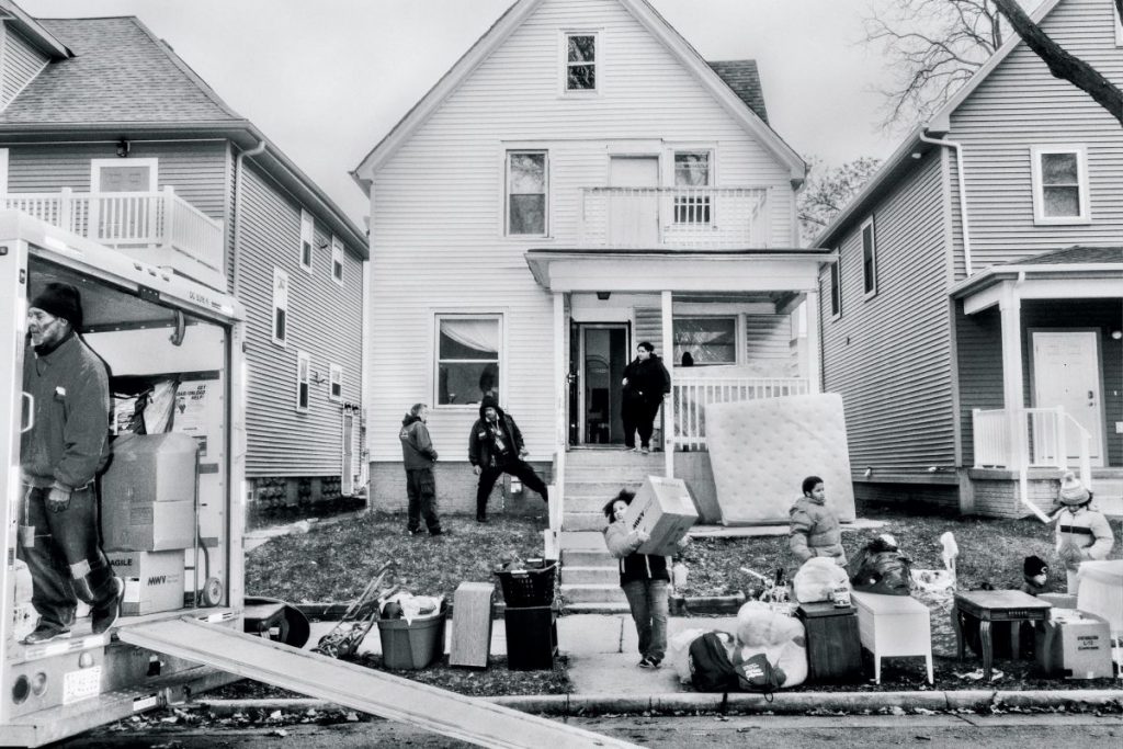 An eviction in Milwaukee in December. Often, landlords turn to informal methods to get families to leave.Photograph by Philip Montgomery for The New Yorker